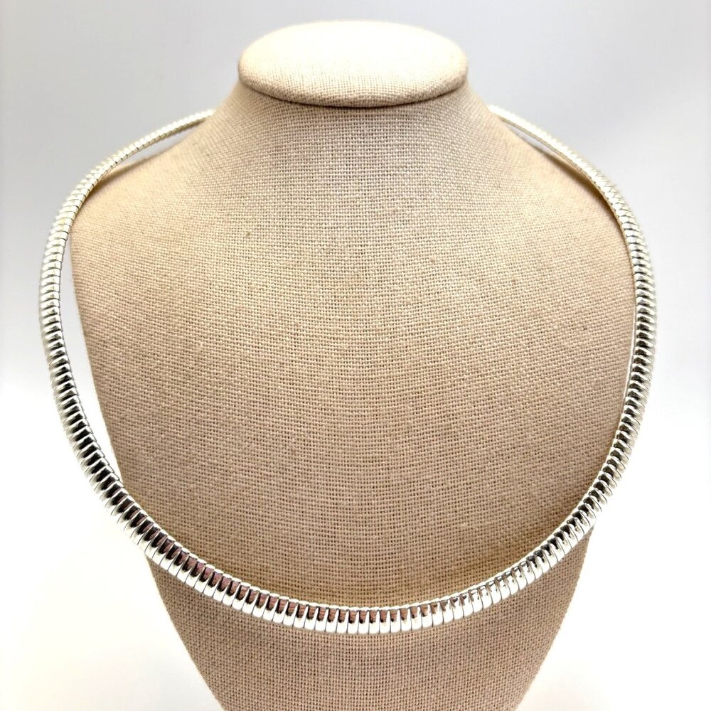 VTG Milor Sterling Silver 925 Omega Chain 7mm Necklace Size 15.75" Length
